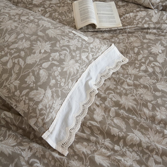 91家纺网 家纺一手货源 找家纺 大彩家居 2025新款全棉纯棉水洗磨毛四件套 繁花