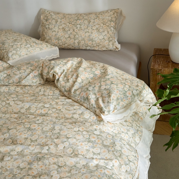 91家纺网 家纺一手货源 找家纺 大彩家居 2025新款全棉纯棉水洗磨毛四件套 晨雾