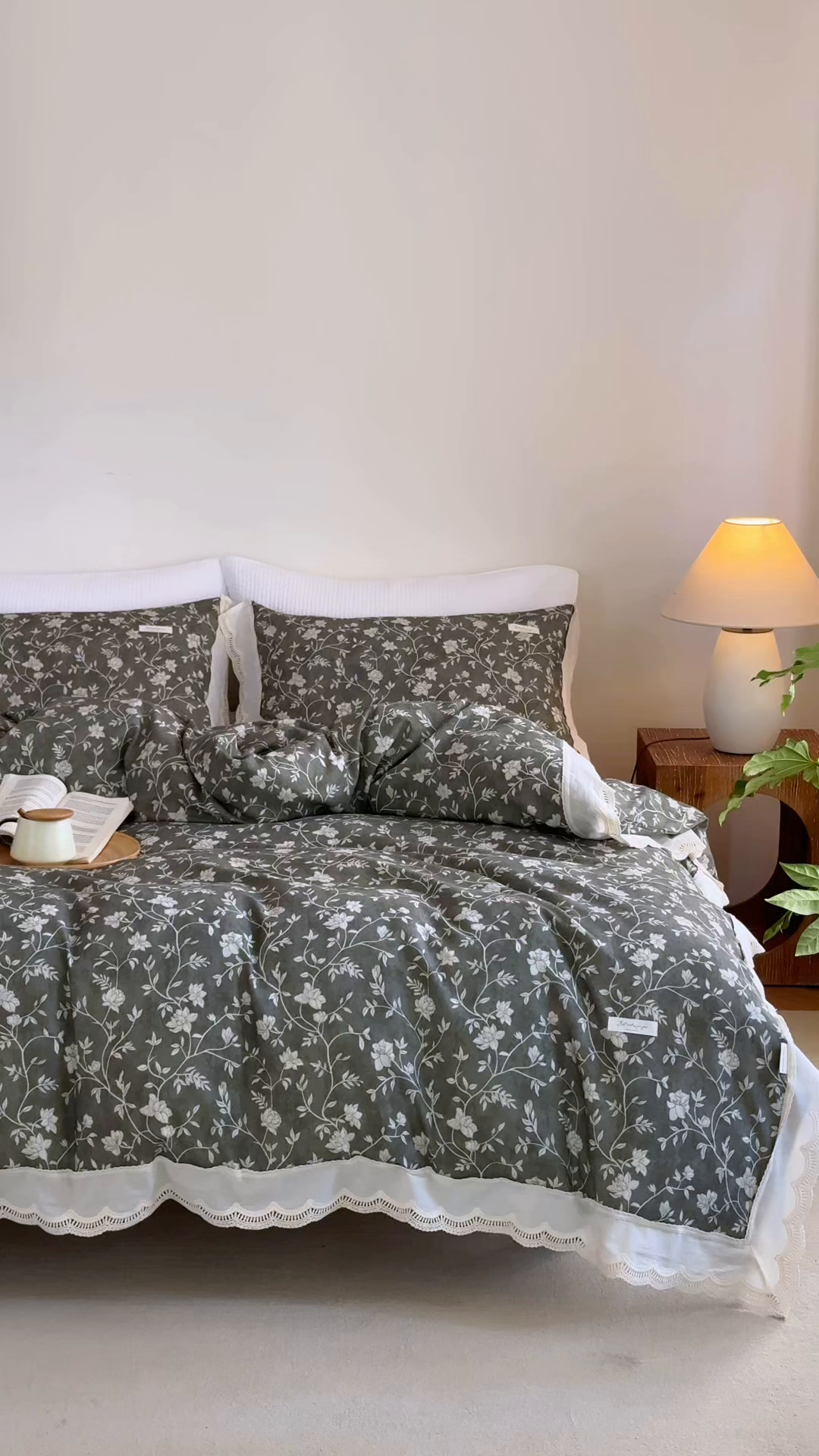 91家纺网 家纺一手货源 找家纺 大彩家居 2025新款全棉纯棉水洗磨毛四件套 灰蔓