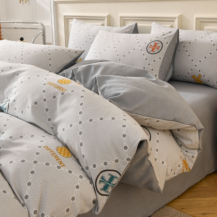 91家纺网 家纺一手货源 找家纺 宇彬家纺 2025新款秋冬全棉纯棉精梳生态原棉印花加厚磨毛被套单被套被套单件单品被套 维尼（灰）