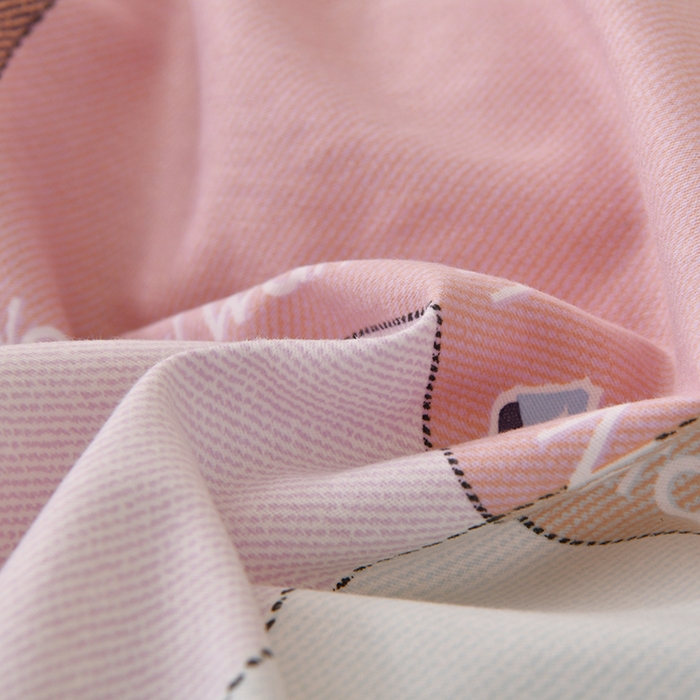 91家纺网 家纺一手货源 找家纺 宇彬家纺 2025新款秋冬全棉纯棉精梳生态原棉印花加厚磨毛被套单被套被套单件单品被套 西雅图（粉）