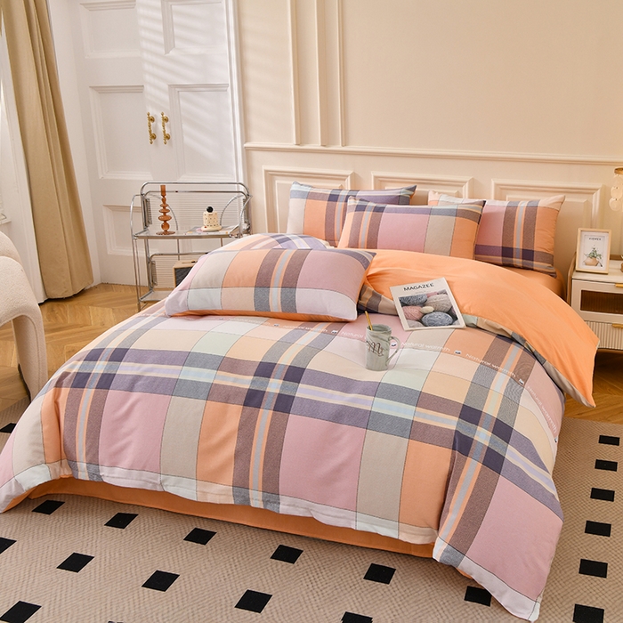 91家纺网 家纺一手货源 找家纺 宇彬家纺 2025新款秋冬全棉纯棉精梳生态原棉印花加厚磨毛被套单被套被套单件单品被套 西雅图（粉）