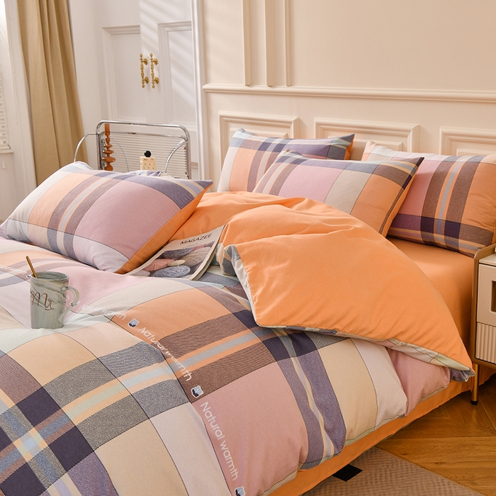 91家纺网 家纺一手货源 找家纺 宇彬家纺 2025新款秋冬全棉纯棉精梳生态原棉印花加厚磨毛被套单被套被套单件单品被套 西雅图（粉）