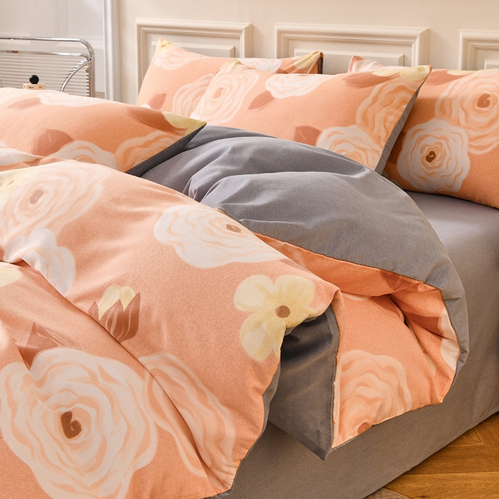 91家纺网 家纺一手货源 找家纺 宇彬家纺 2025新款秋冬全棉纯棉精梳生态原棉印花加厚磨毛被套单被套被套单件单品被套 云梦（粉）