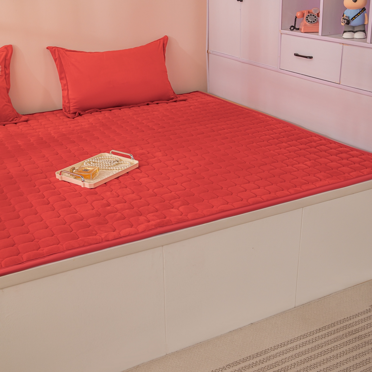 91家纺网 家纺一手货源 找家纺 手艺人家纺 2025新款宝宝绒新格子垫子 DT12