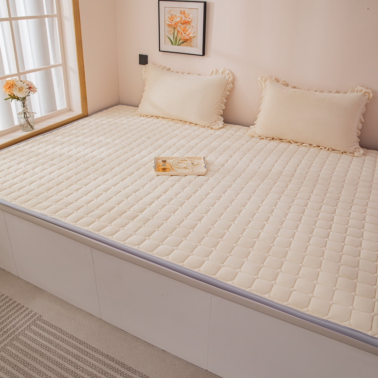 91家纺网 家纺一手货源 找家纺 手艺人家纺 2025新款宝宝绒新格子垫子 DT13