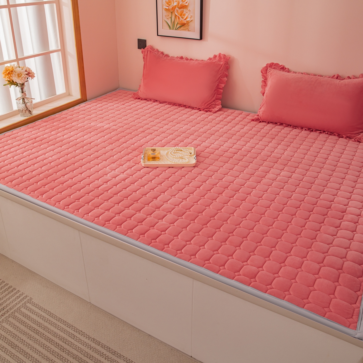 91家纺网 家纺一手货源 找家纺 手艺人家纺 2025新款宝宝绒新格子垫子 DT15