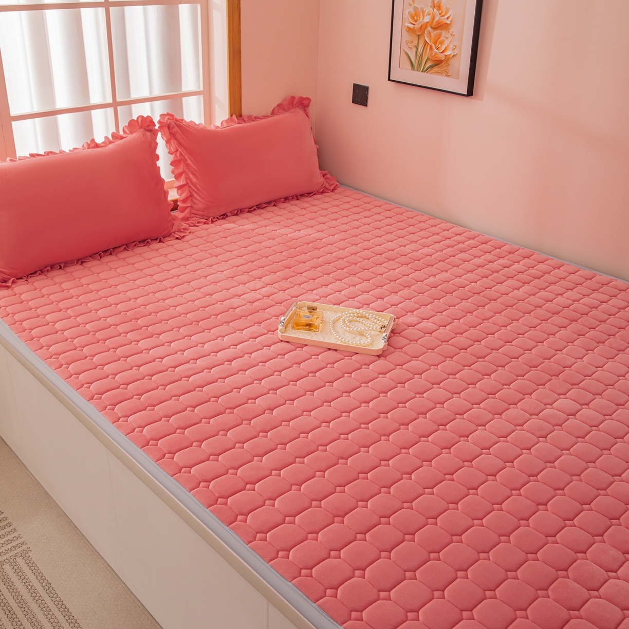 91家纺网 家纺一手货源 找家纺 手艺人家纺 2025新款宝宝绒新格子垫子 DT15