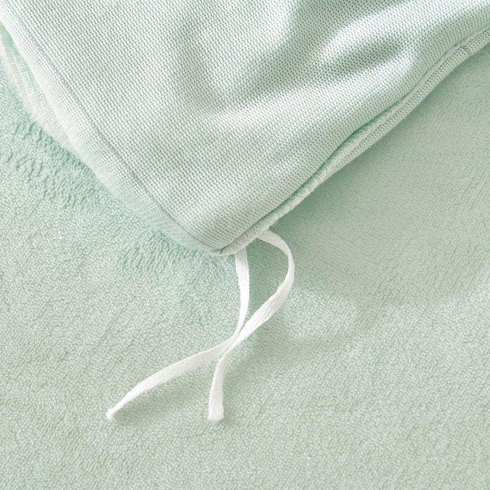 91家纺网 家纺一手货源 找家纺 梦之星 2025新款9斤毛巾绣韩式花边牛奶绒四件套 蝴蝶-淡绿