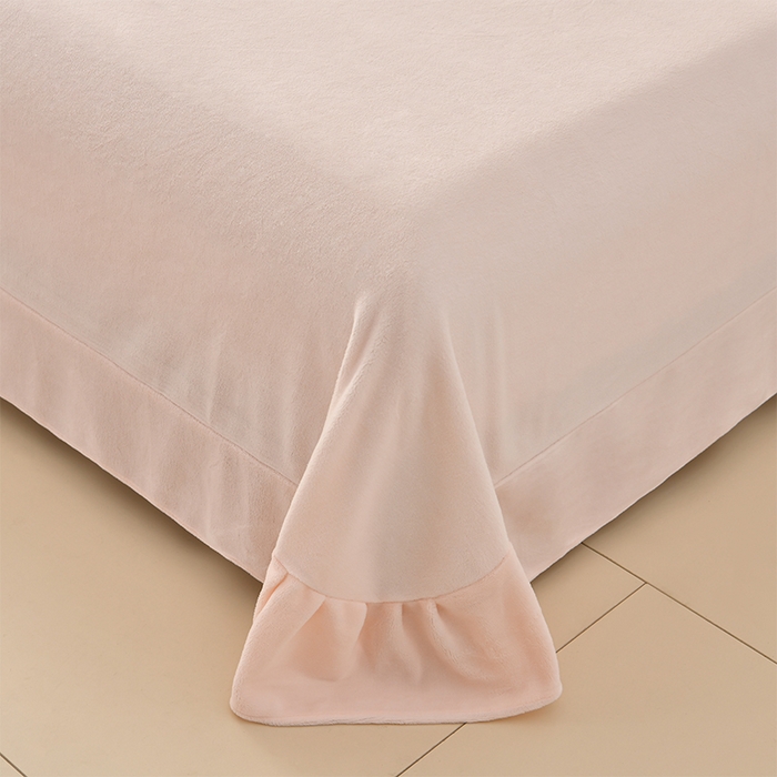 91家纺网 家纺一手货源 找家纺 梦之星 2025新款刺绣韩式花边牛奶绒四件套 花束-淡粉