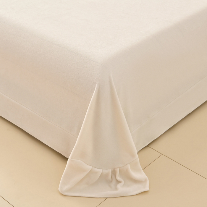 91家纺网 家纺一手货源 找家纺 梦之星 2025新款刺绣韩式花边牛奶绒四件套 花束-米白