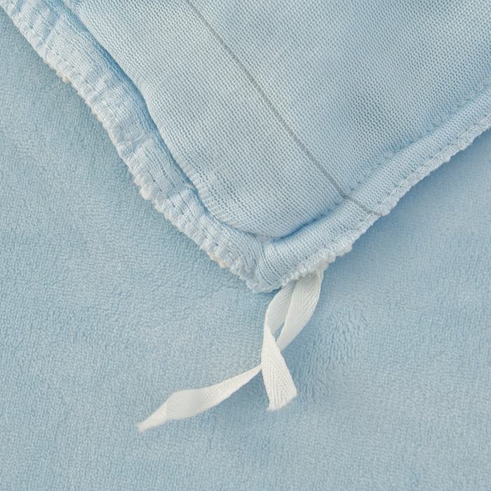 91家纺网 家纺一手货源 找家纺 梦之星 2025新款刺绣韩式花边牛奶绒四件套 花束-天空蓝