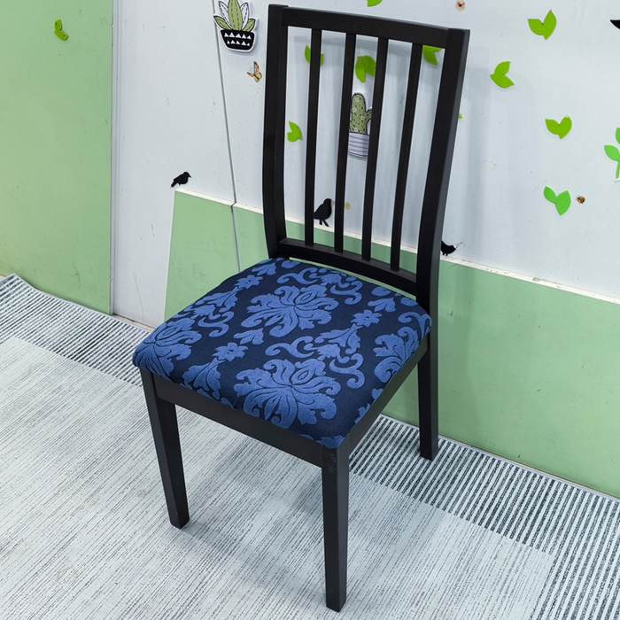 91家纺网 家纺一手货源 找家纺 （总）壹零特色家纺 2025新款弹力伊克多兰专用椅套 弹性餐厅椅子套 欧式大提花-单独坐垫套