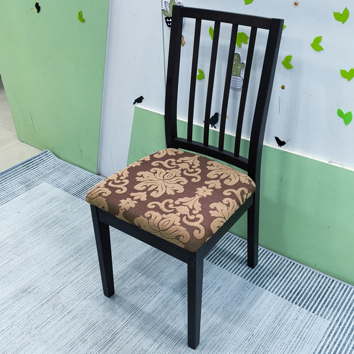 91家纺网 家纺一手货源 找家纺 （总）壹零特色家纺 2025新款弹力伊克多兰专用椅套 弹性餐厅椅子套 欧式大提花-单独坐垫套