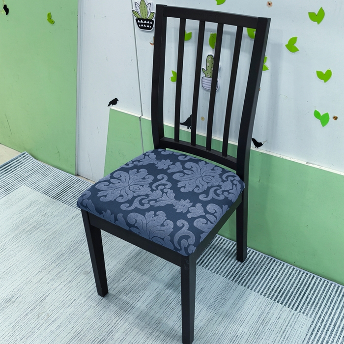 91家纺网 家纺一手货源 找家纺 （总）壹零特色家纺 2025新款弹力伊克多兰专用椅套 弹性餐厅椅子套 欧式大提花-单独坐垫套