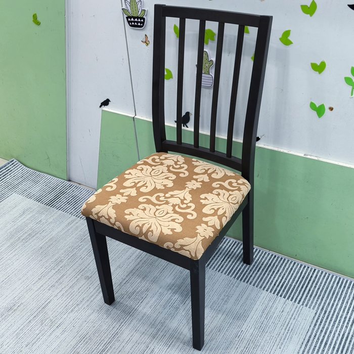 91家纺网 家纺一手货源 找家纺 （总）壹零特色家纺 2025新款弹力伊克多兰专用椅套 弹性餐厅椅子套 欧式大提花-单独坐垫套