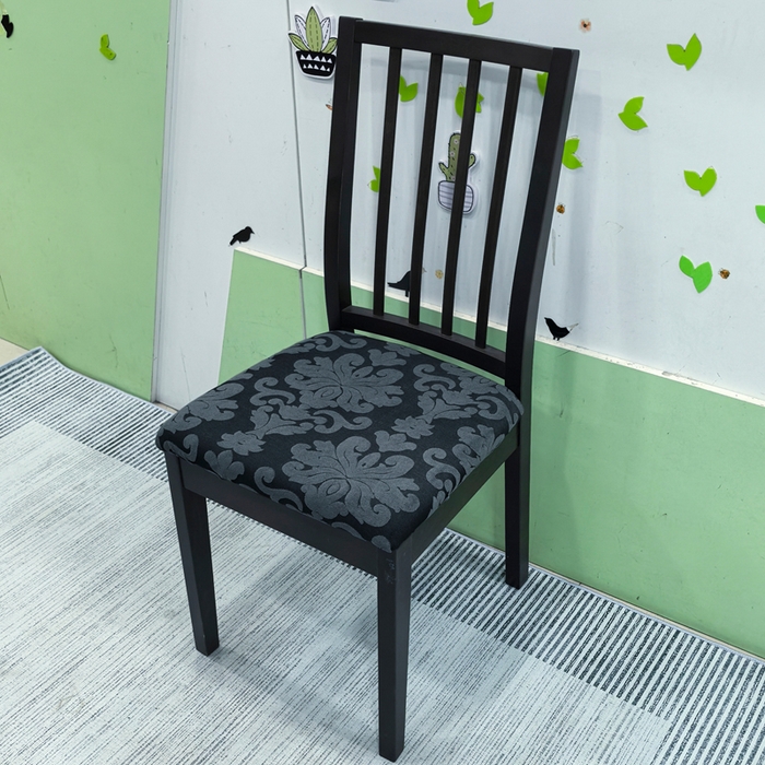 91家纺网 家纺一手货源 找家纺 （总）壹零特色家纺 2025新款弹力伊克多兰专用椅套 弹性餐厅椅子套 欧式大提花-单独坐垫套