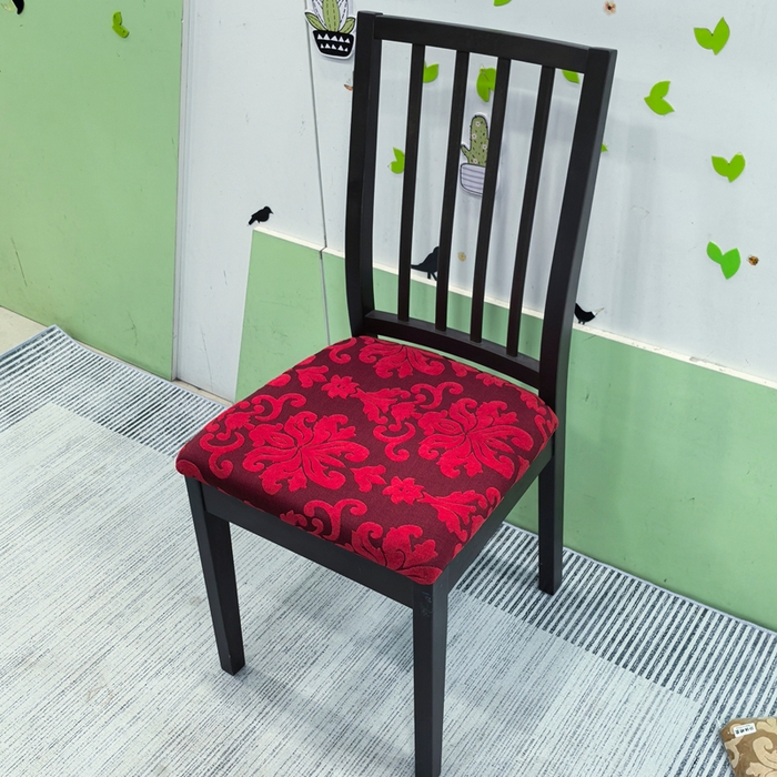 91家纺网 家纺一手货源 找家纺 （总）壹零特色家纺 2025新款弹力伊克多兰专用椅套 弹性餐厅椅子套 欧式大提花-单独坐垫套