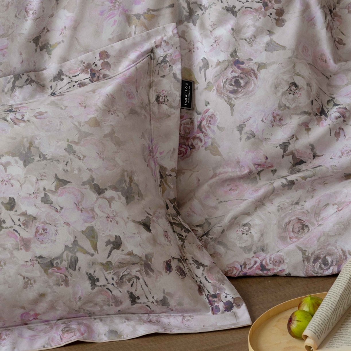 91家纺网 家纺一手货源 找家纺 三味舒屋 2025新款50s全棉纯棉磨毛印花四件套-秋日绮梦 塞纳花影粉