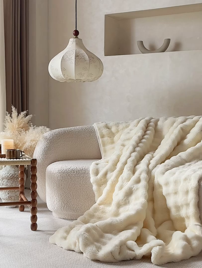 91家纺网 家纺一手货源 找家纺 （总）安莱生活 2025秋冬新品360克兔绒毛毯毯子