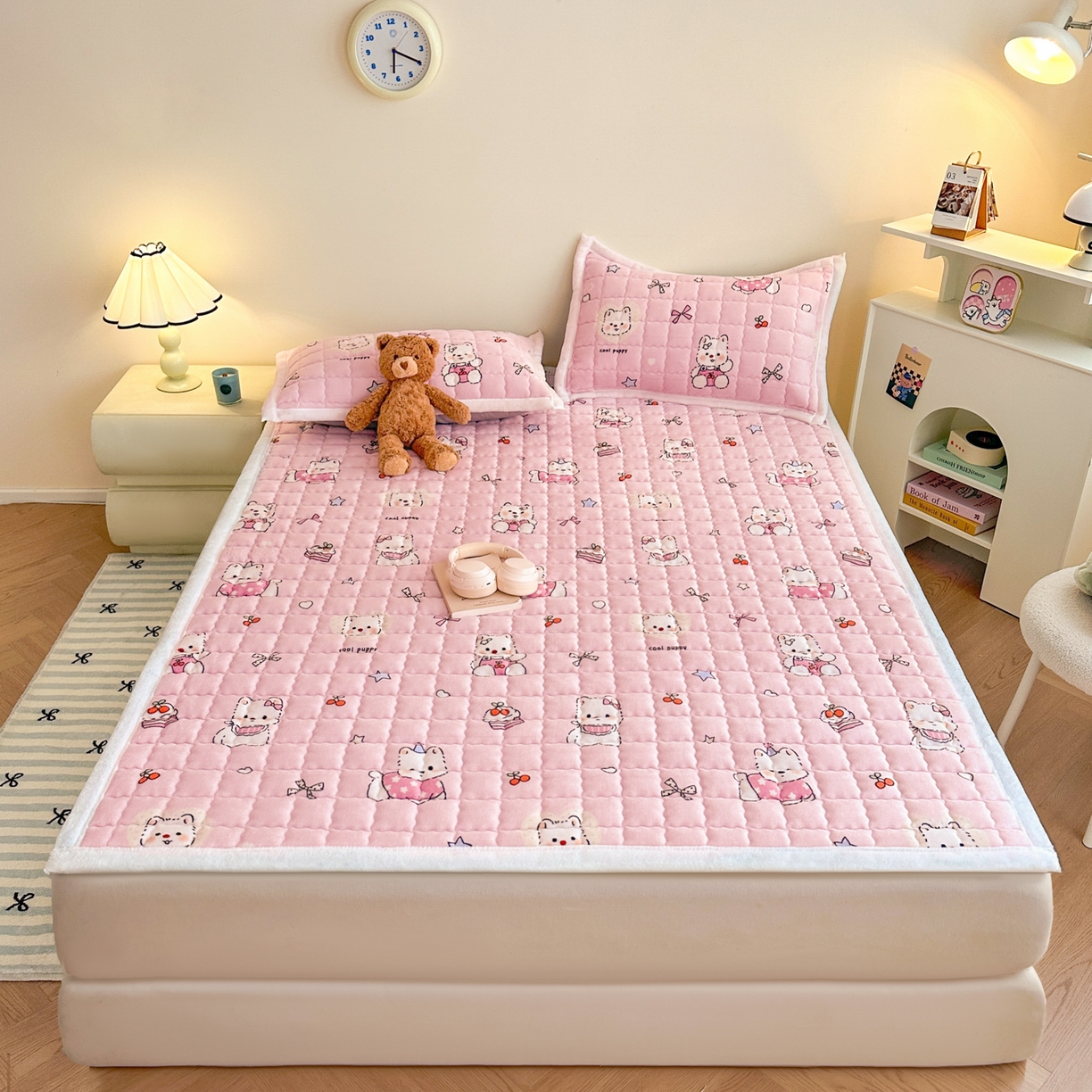 91家纺网 家纺一手货源 找家纺 （总）川悦生活 2025新款A类印花牛奶绒床垫加厚绒保暖床床褥-大床图