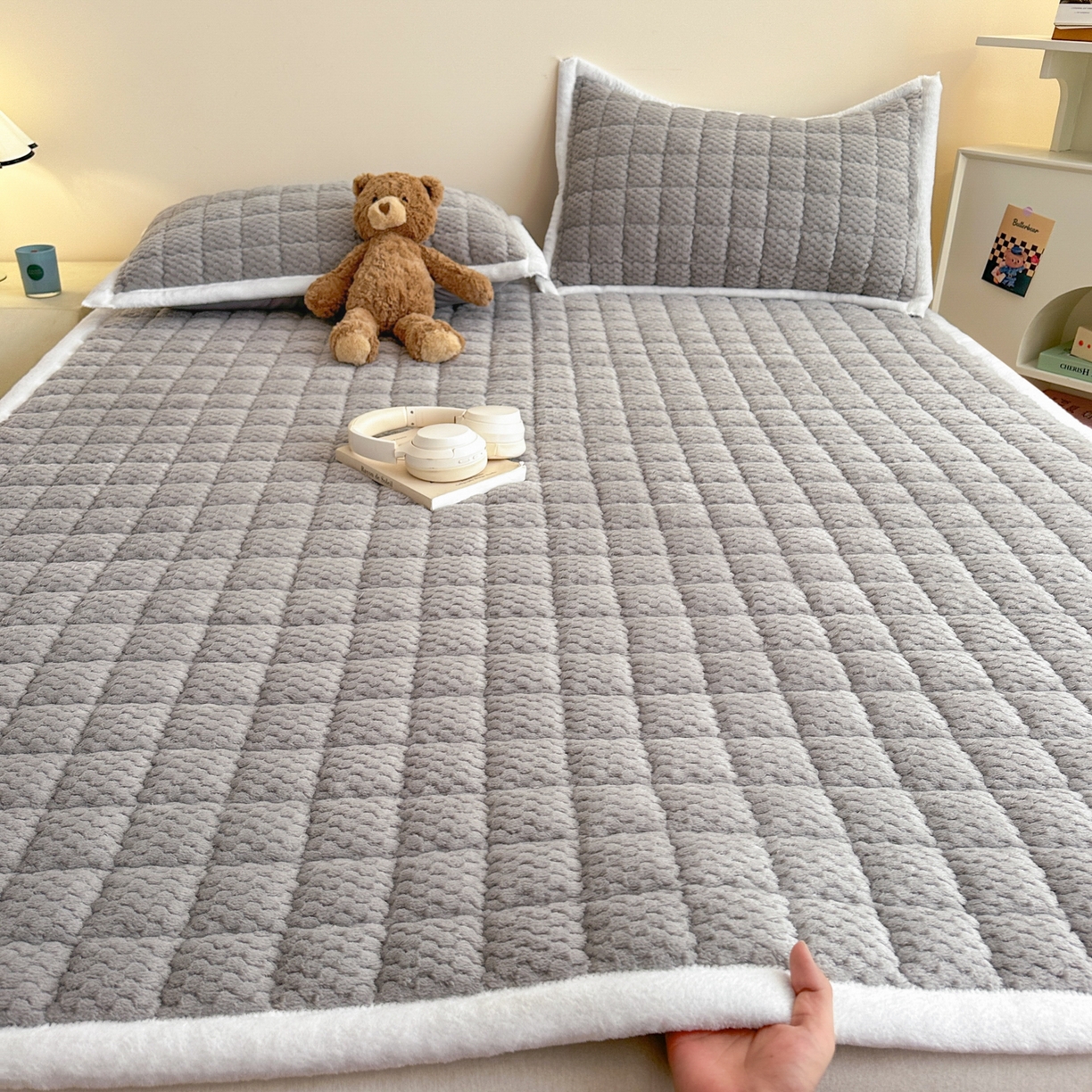 91家纺网 家纺一手货源 找家纺 （总）川悦生活 2025新款A类印花牛奶绒床垫加厚绒保暖床床褥-大床图