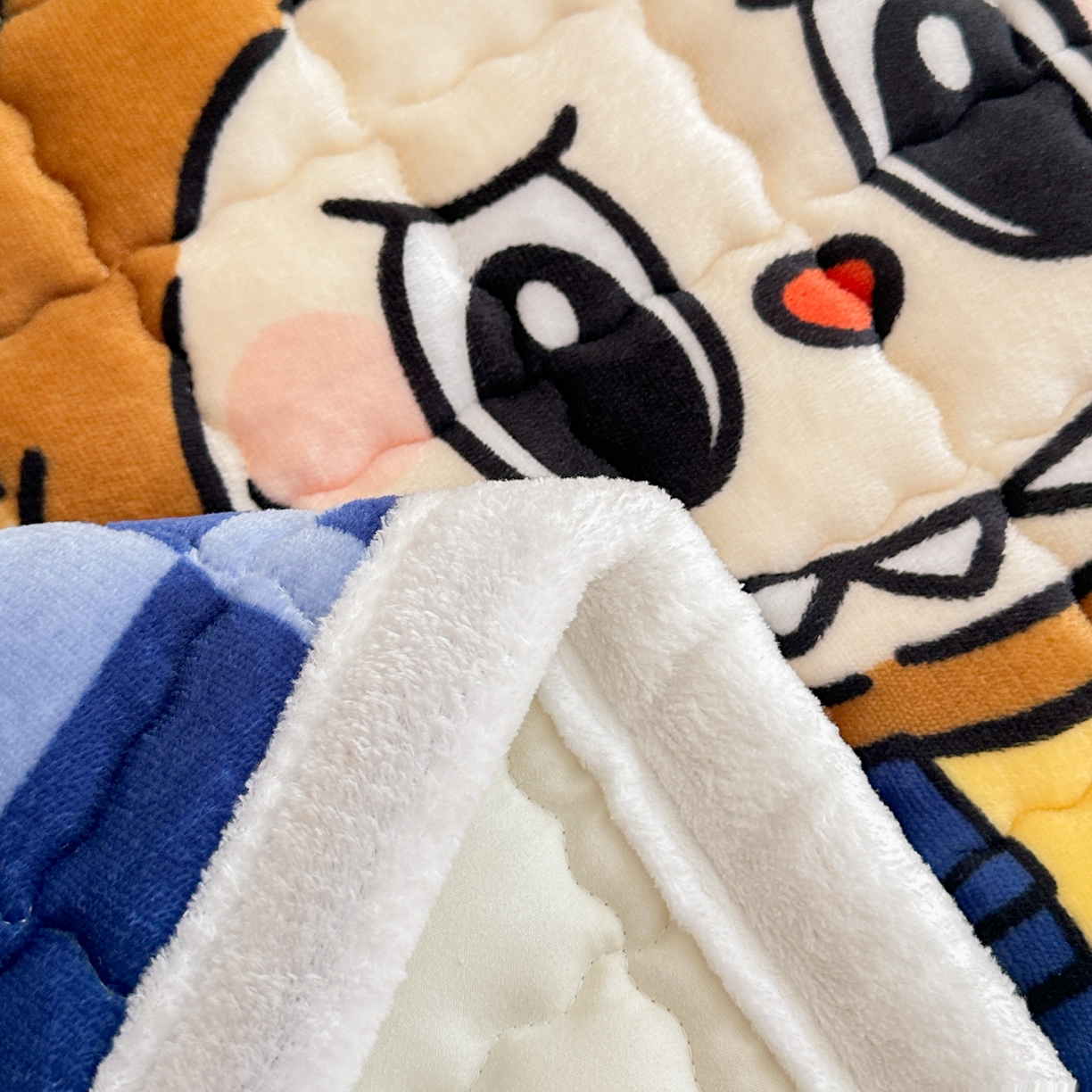 91家纺网 家纺一手货源 找家纺 川悦生活 2025新款A类印花牛奶绒床垫加厚绒保暖床床褥-大床图 床垫怪兽小礼物