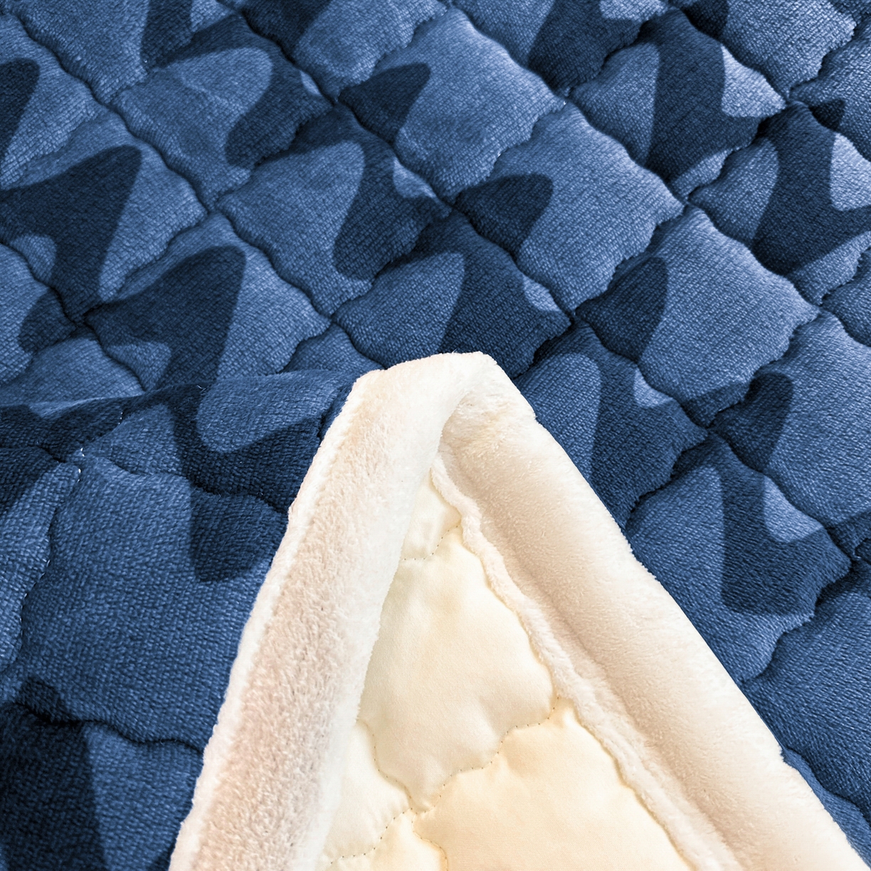 91家纺网 家纺一手货源 找家纺 川悦生活 2025新款A类印花牛奶绒床垫加厚绒保暖床床褥-大床图 床垫简-轻蓝