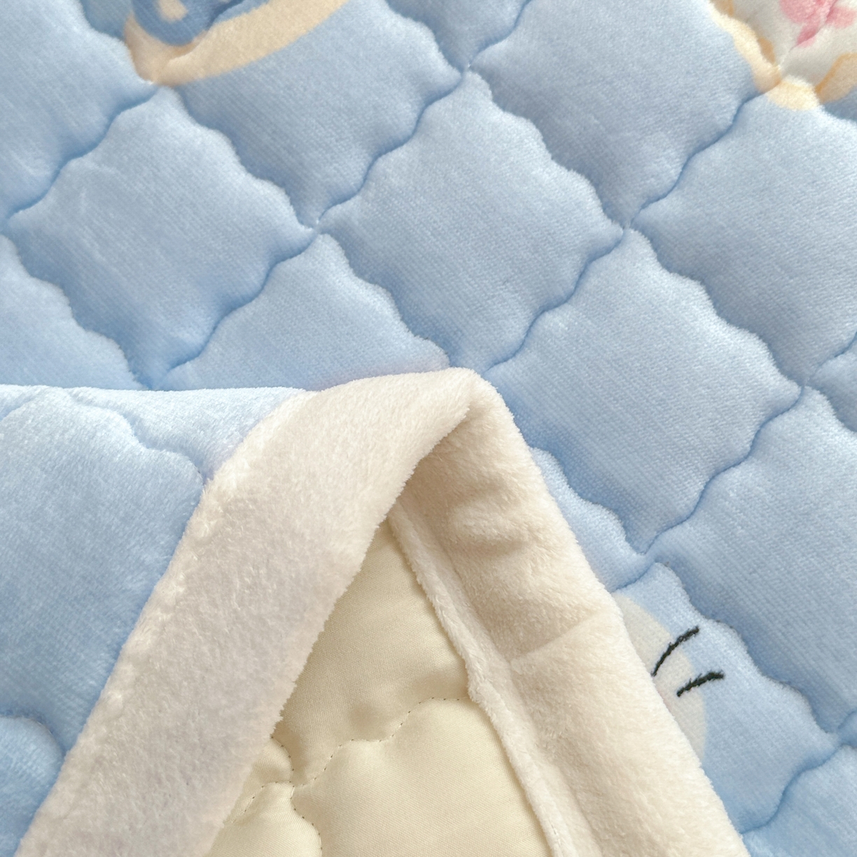 91家纺网 家纺一手货源 找家纺 川悦生活 2025新款A类印花牛奶绒床垫加厚绒保暖床床褥-大床图 床垫晴空小喵