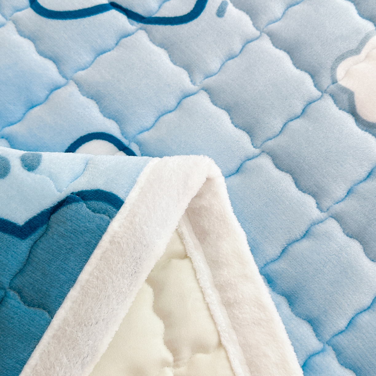 91家纺网 家纺一手货源 找家纺 川悦生活 2025新款A类印花牛奶绒床垫加厚绒保暖床床褥-大床图 床垫天空星系