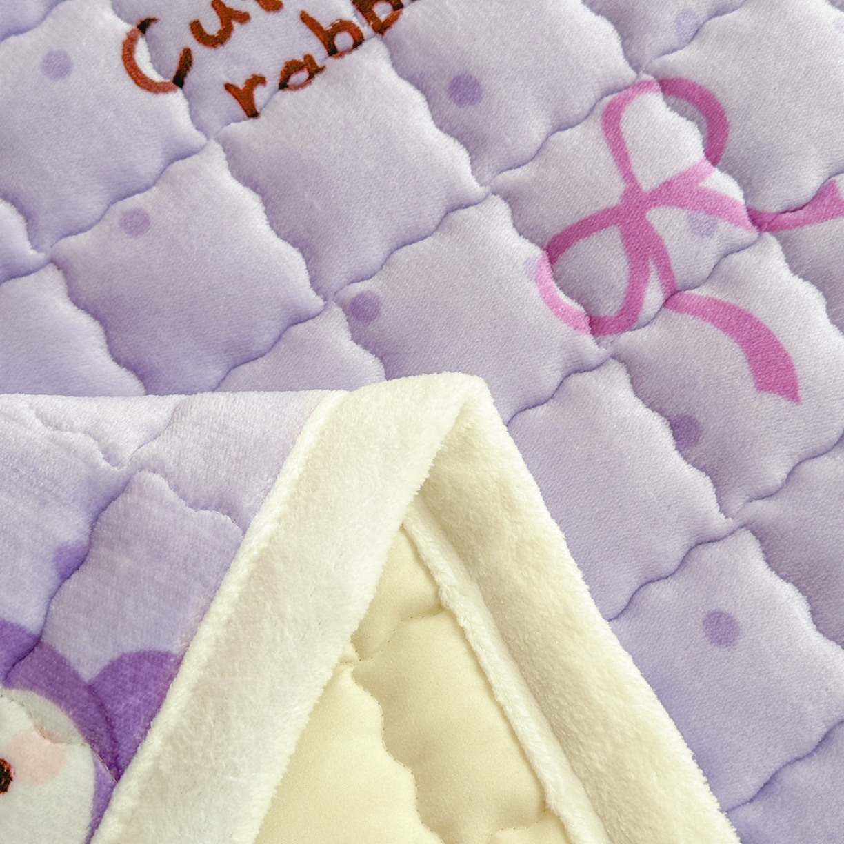 91家纺网 家纺一手货源 找家纺 川悦生活 2025新款A类印花牛奶绒床垫加厚绒保暖床床褥-大床图 床垫香芋奶茶