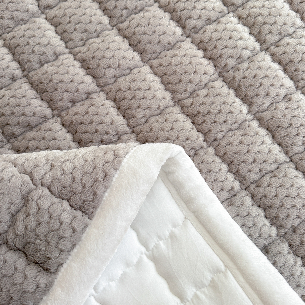 91家纺网 家纺一手货源 找家纺 川悦生活 2025新款A类印花牛奶绒床垫加厚绒保暖床床褥-大床图 床垫星空灰