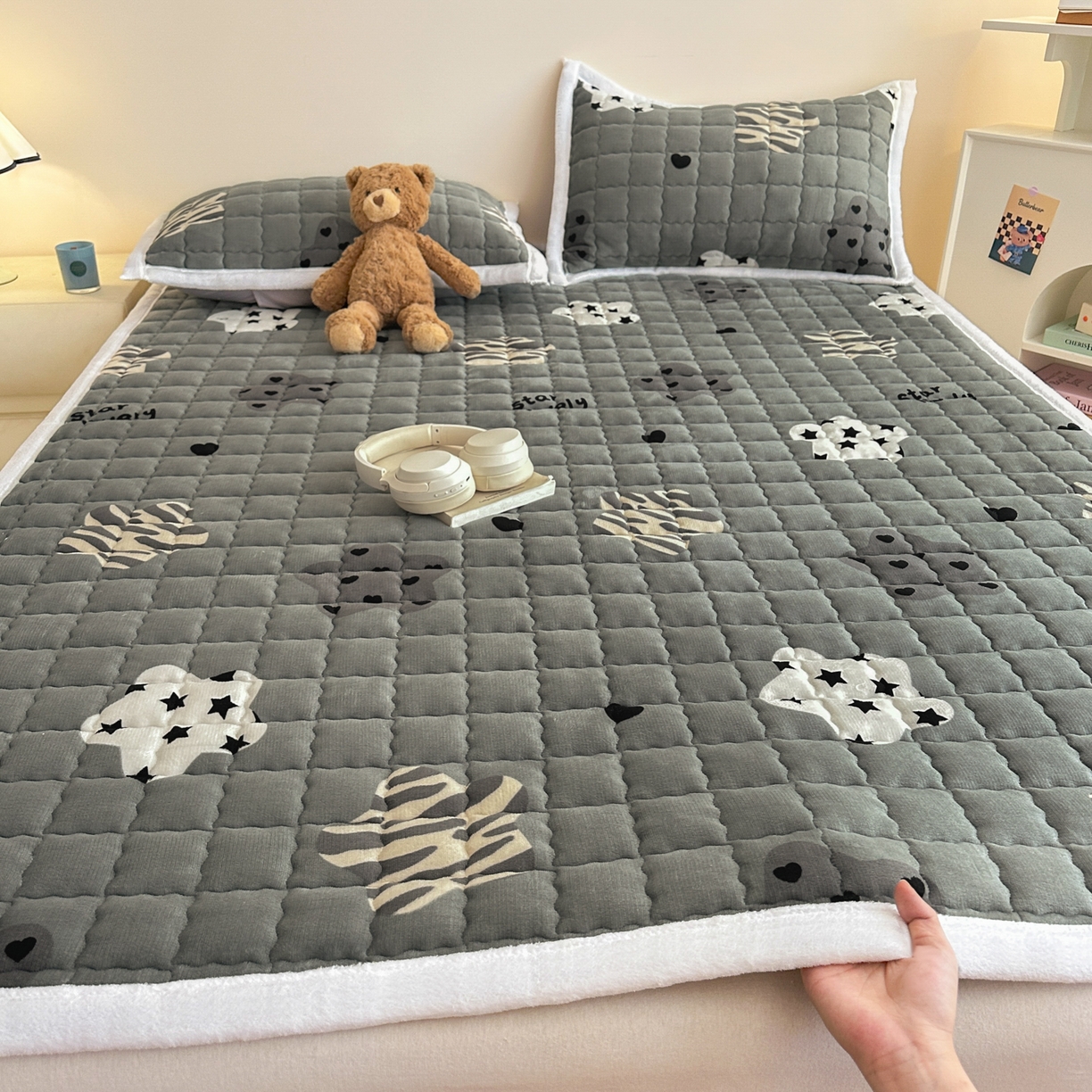 川悦生活 2025新款A类印花牛奶绒床垫加厚绒保暖床床褥-大床图 床垫夜空好梦