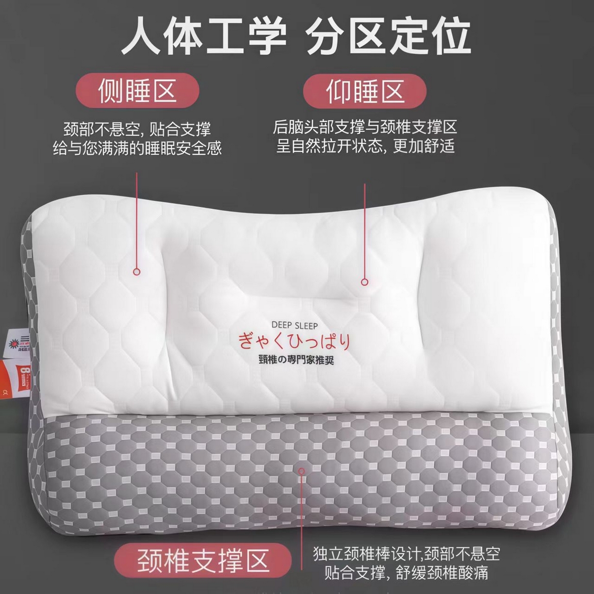 91家纺网 家纺一手货源 找家纺 （总）锦鲤枕芯 2025新款乳胶反牵引护颈枕