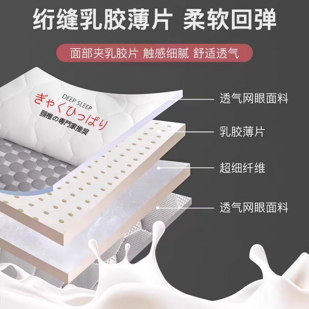 91家纺网 家纺一手货源 找家纺 （总）锦鲤枕芯 2025新款乳胶反牵引护颈枕