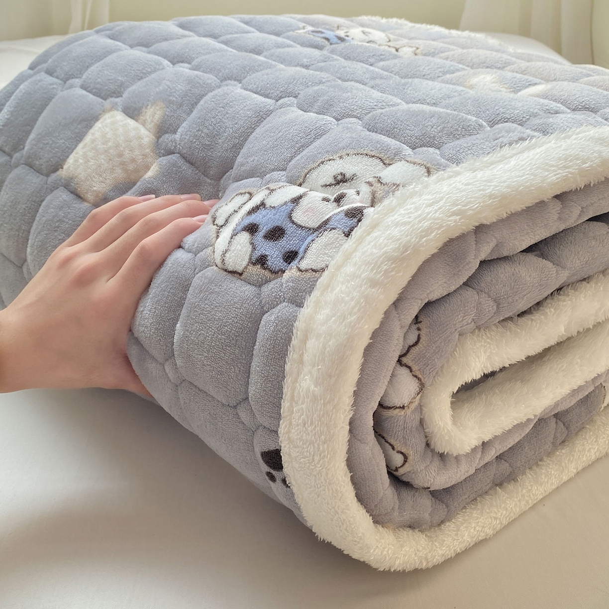 （总）眠势力 2025新款牛奶绒床垫加绒床褥子秋冬保暖珊瑚绒夹棉床护垫