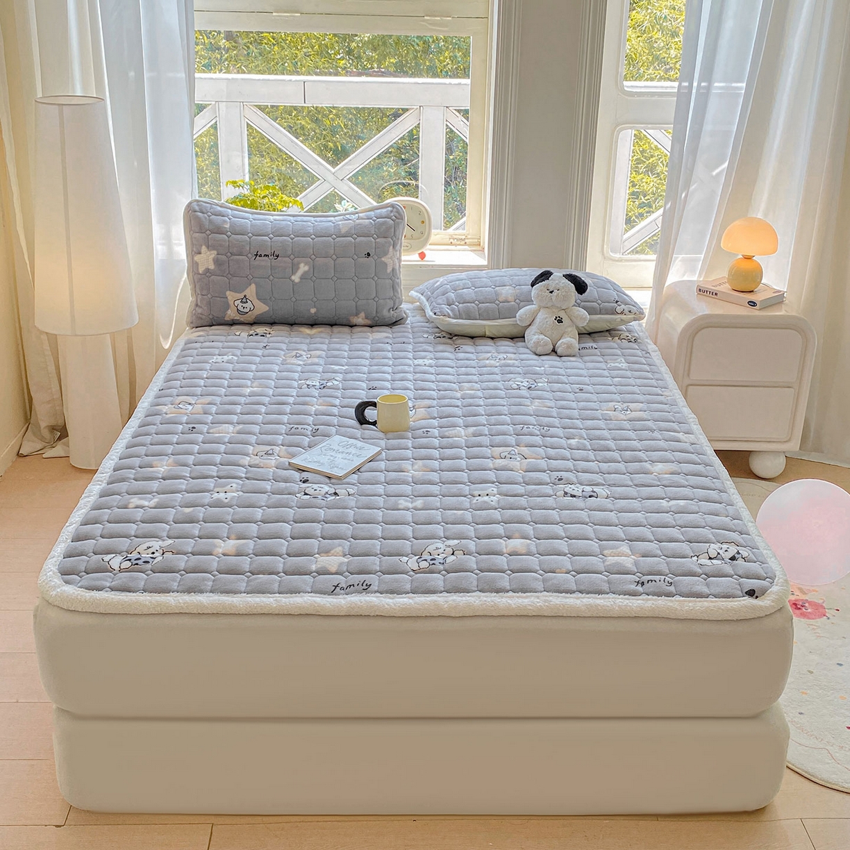 91家纺网 家纺一手货源 找家纺 （总）眠势力 2025新款牛奶绒床垫加绒床褥子秋冬保暖珊瑚绒夹棉床护垫