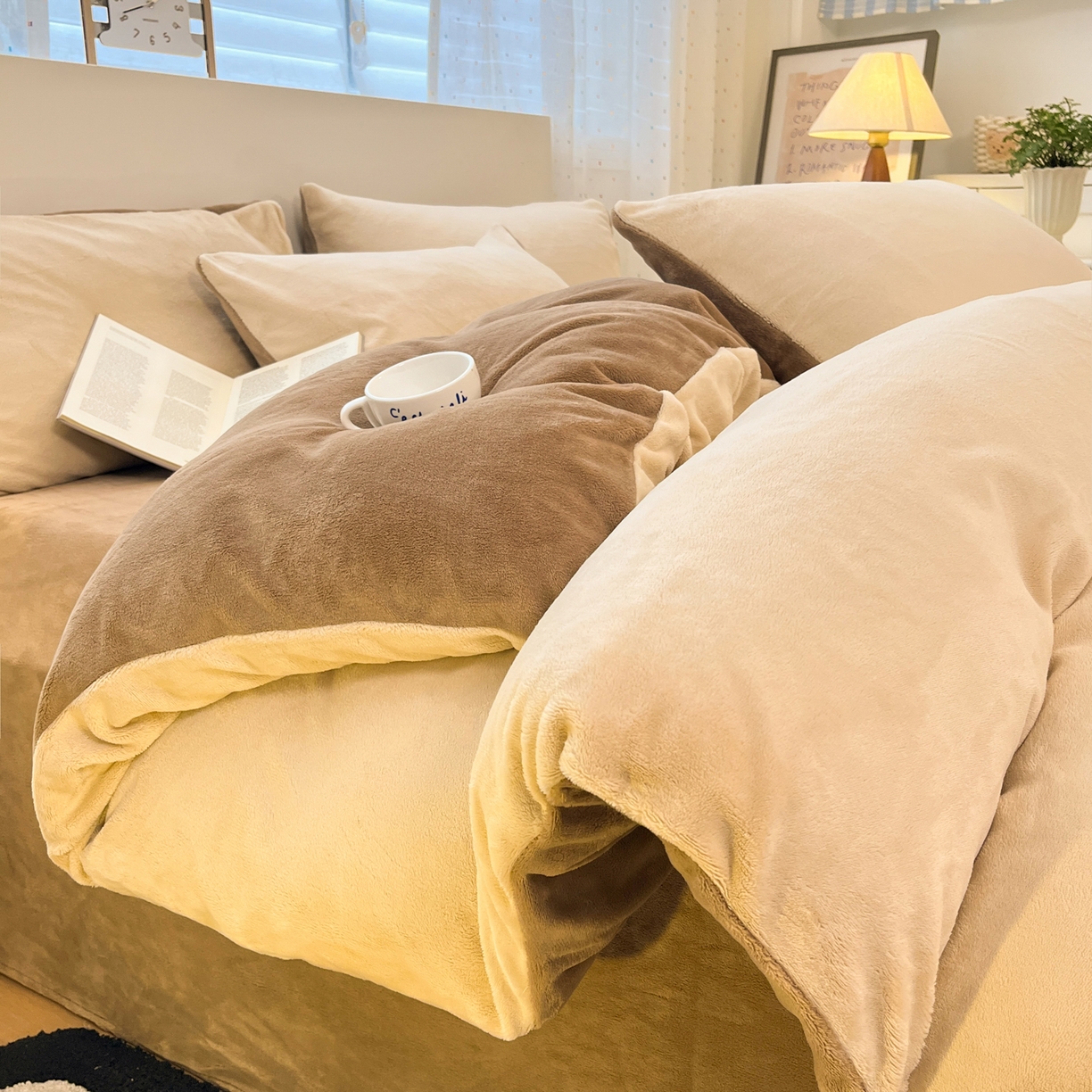 91家纺网 家纺一手货源 找家纺 （总）颜选 2025新款纯色190克牛奶绒四件套