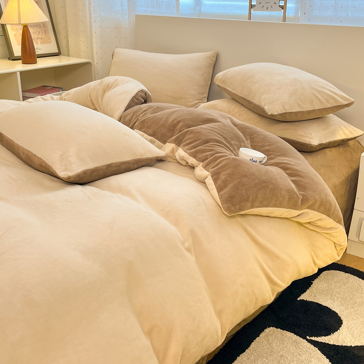 91家纺网 家纺一手货源 找家纺 （总）颜选 2025新款纯色190克牛奶绒四件套