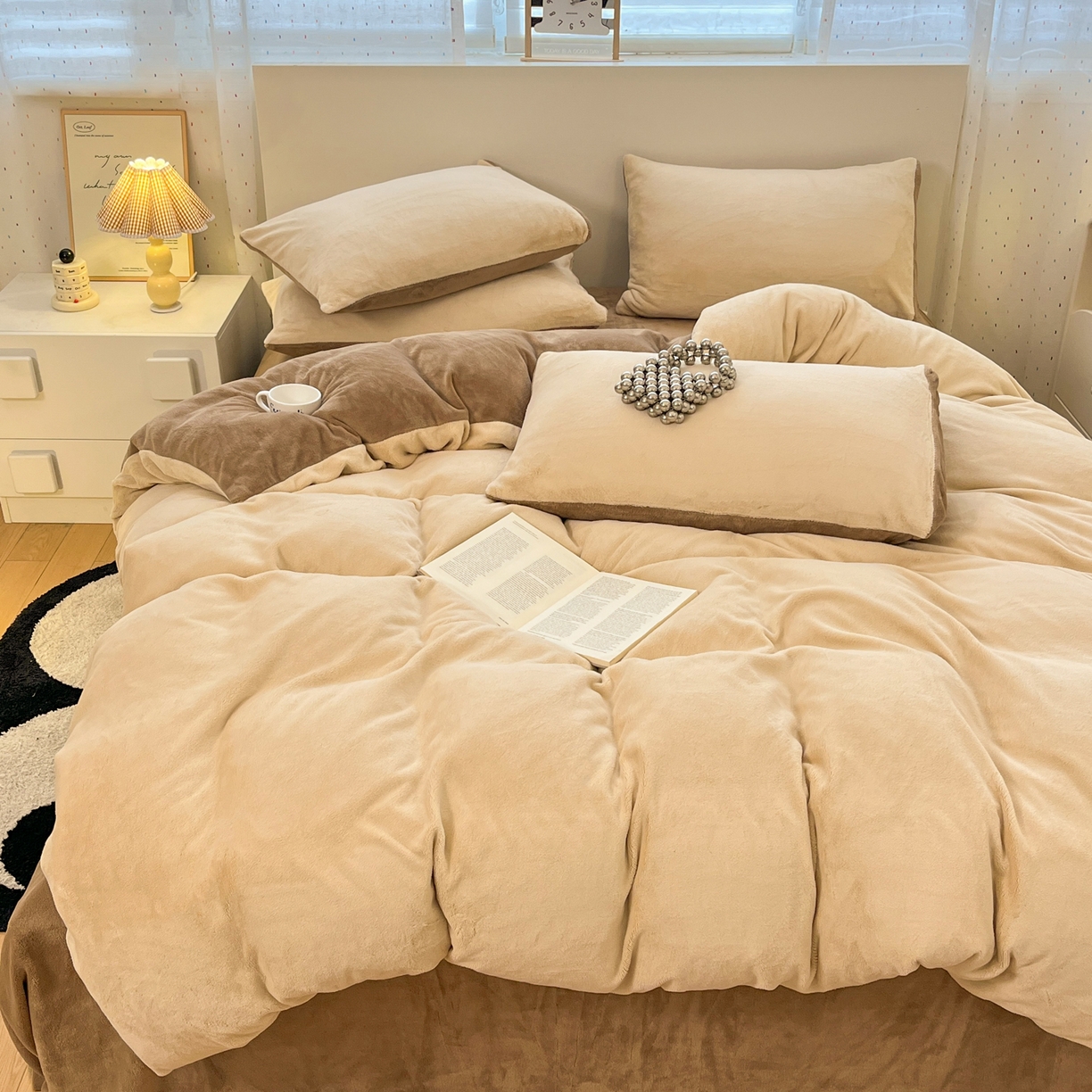 91家纺网 家纺一手货源 找家纺 （总）颜选 2025新款纯色190克牛奶绒四件套