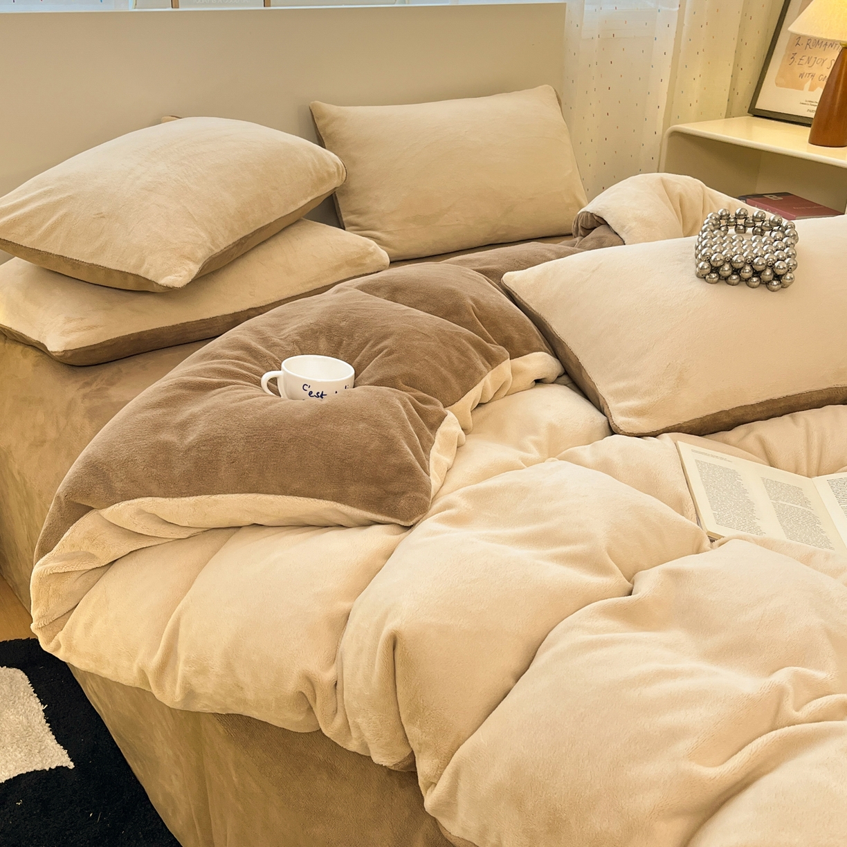 91家纺网 家纺一手货源 找家纺 （总）颜选 2025新款纯色190克牛奶绒四件套