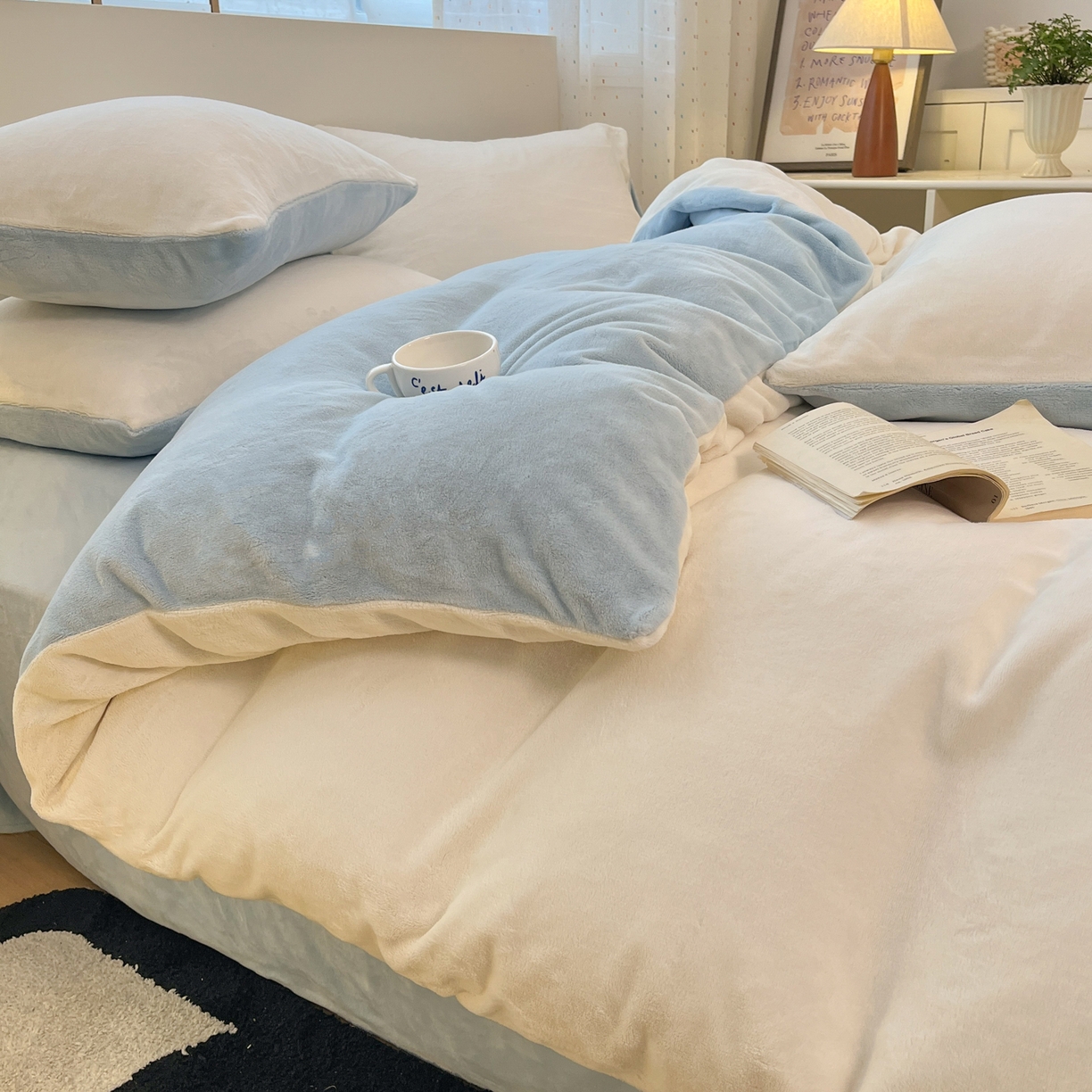 91家纺网 家纺一手货源 找家纺 （总）颜选 2025新款纯色190克牛奶绒四件套