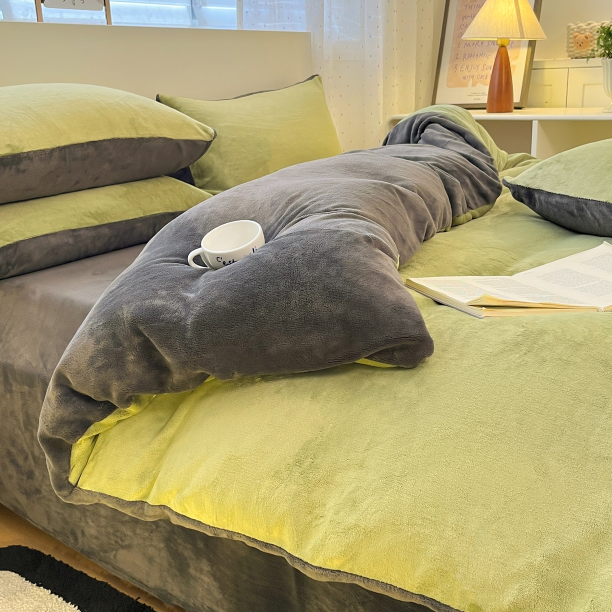 91家纺网 家纺一手货源 找家纺 （总）颜选 2025新款纯色190克牛奶绒四件套