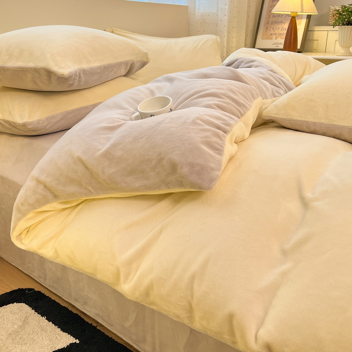 91家纺网 家纺一手货源 找家纺 （总）颜选 2025新款纯色190克牛奶绒四件套