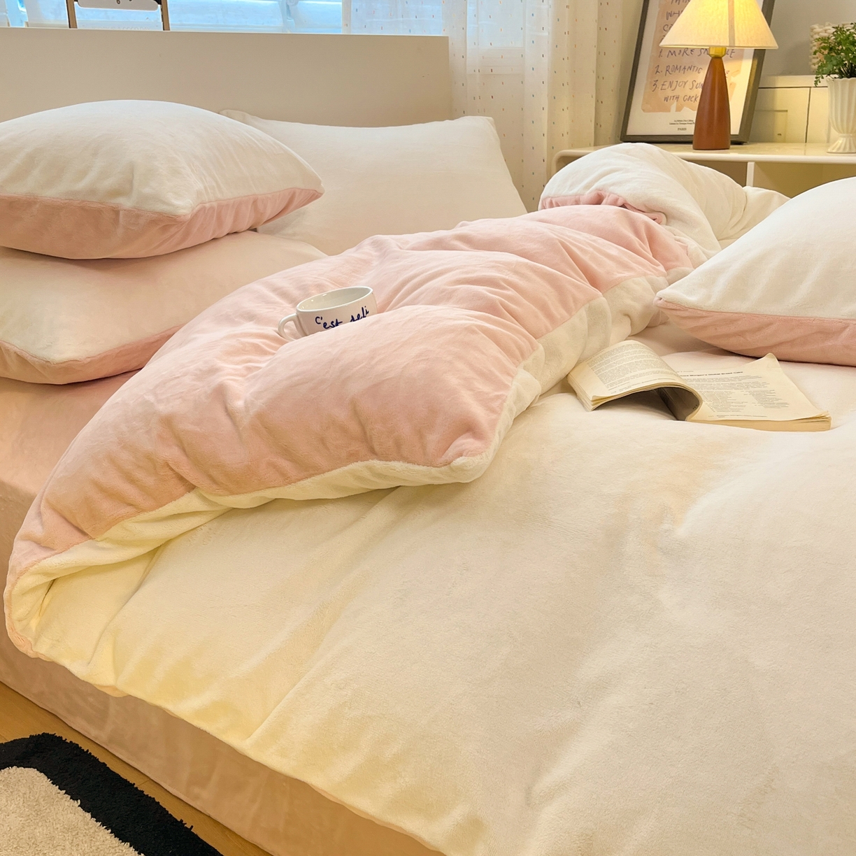 91家纺网 家纺一手货源 找家纺 （总）颜选 2025新款纯色190克牛奶绒四件套