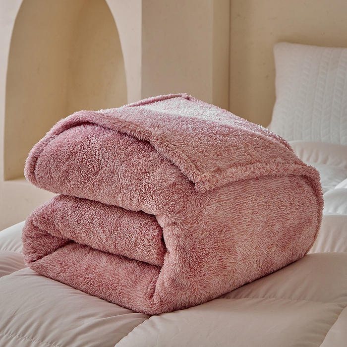 91家纺网 家纺一手货源 找家纺 缘生活 2025新款阳离子毛巾毯四季通用百搭款毛毯毯子 阳离子毛巾毯粉色