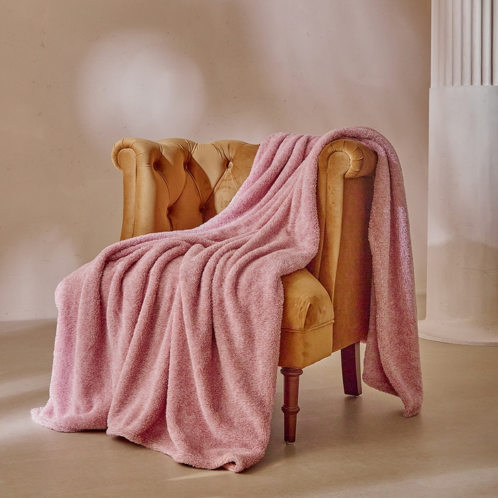 91家纺网 家纺一手货源 找家纺 缘生活 2025新款阳离子毛巾毯四季通用百搭款毛毯毯子 阳离子毛巾毯粉色