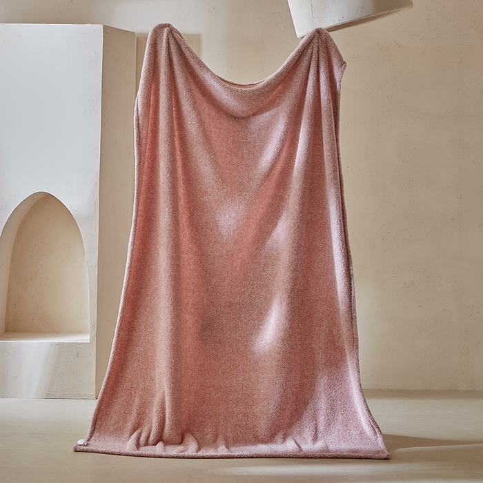 缘生活 2025新款阳离子毛巾毯四季通用百搭款毛毯毯子 阳离子毛巾毯粉色