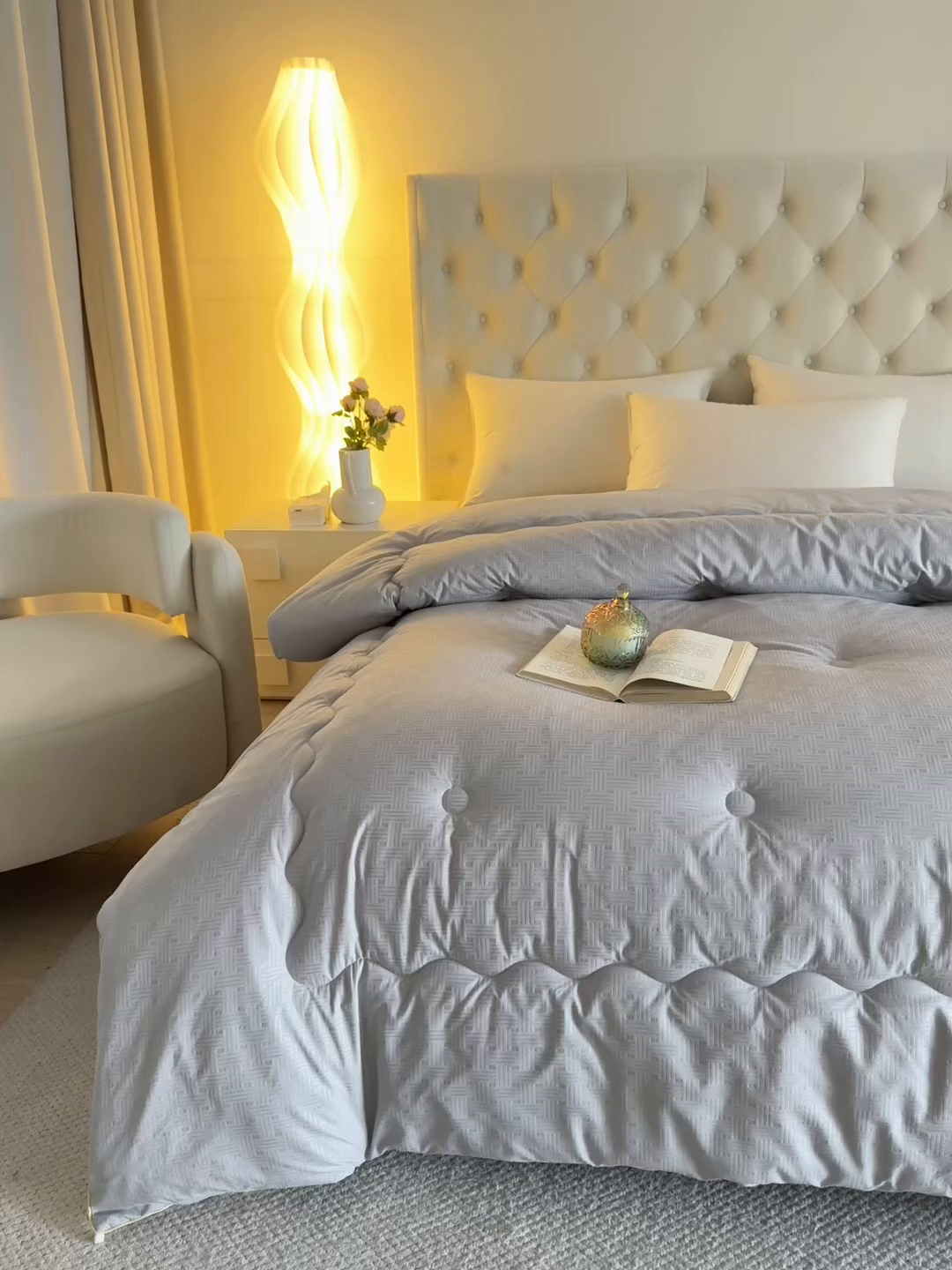 91家纺网 家纺一手货源 找家纺 首爱家纺 2025新款A类针织澳洲进口压花羊毛被被子被芯 压花-浅灰