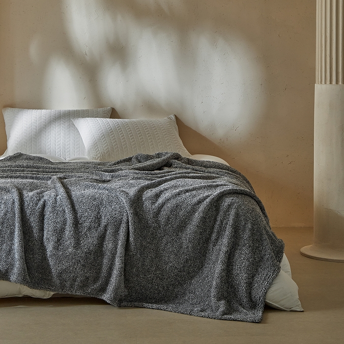 91家纺网 家纺一手货源 找家纺 缘生活 2025新款阳离子毛巾毯四季通用百搭款毛毯毯子 阳离子毛巾毯灰色